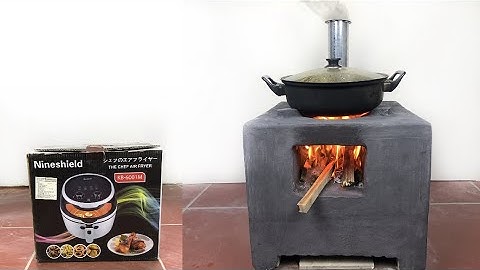 Cách làm bếp củi không khói bằng xi măng từ thùng bìa cotton cực đơn giản-Bếp củi di động ngoài trời