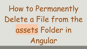 How to Permanently Delete a File from the assets Folder in Angular