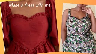 How to sew sweetheart Bustier dress.