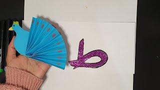 تعليم حروف اللغة العربية للاطفال مع الرسم(لعبة الحروف) حرف الطاء (صنع طاووس باستخدام الورق )???