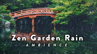 Japanese Zen Garden Ambience - Rain on Water Sounds for Reading, Working, Sleeping, and Relaxation