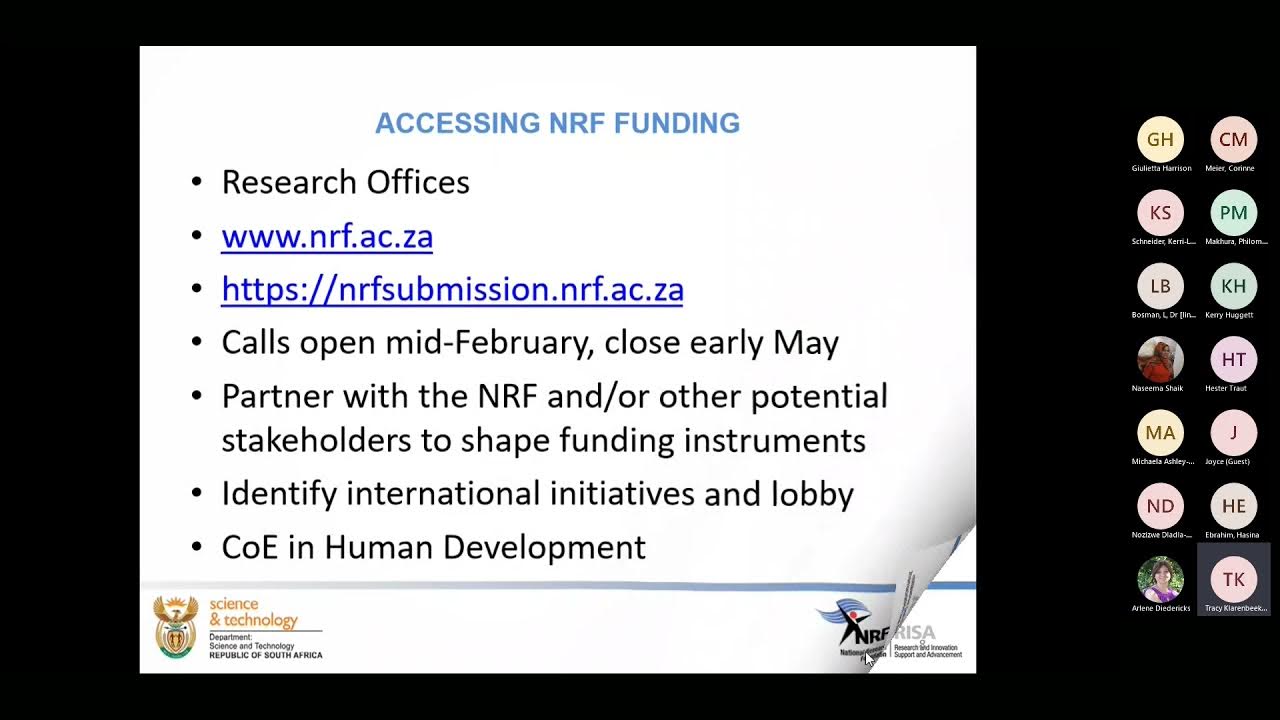 Possibilities and procedures for NRF funding for collaborative projects