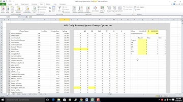 Optimize Daily Fantasy Lineups with Excel Solver