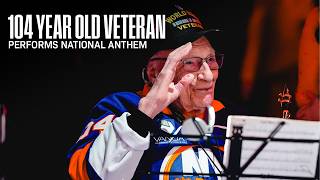 104 Year Old World War 2 Veteran Performs National Anthem At Rangers Vs Islanders Game 12272025