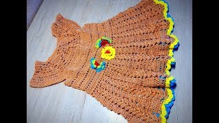 1 Ажурное Платье на девочку от года крючком knitted dress vestido de ganchillo 1 Ажурное Платье на девочку от года крючком knitted dress vestido de ganchillo