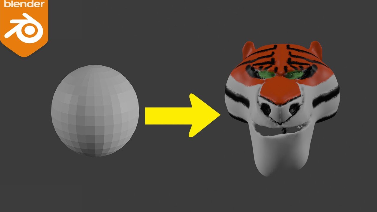 Tiger Head Tutorial Step By Step Tiger Head Modelling | Blender Tutorial - YouTube