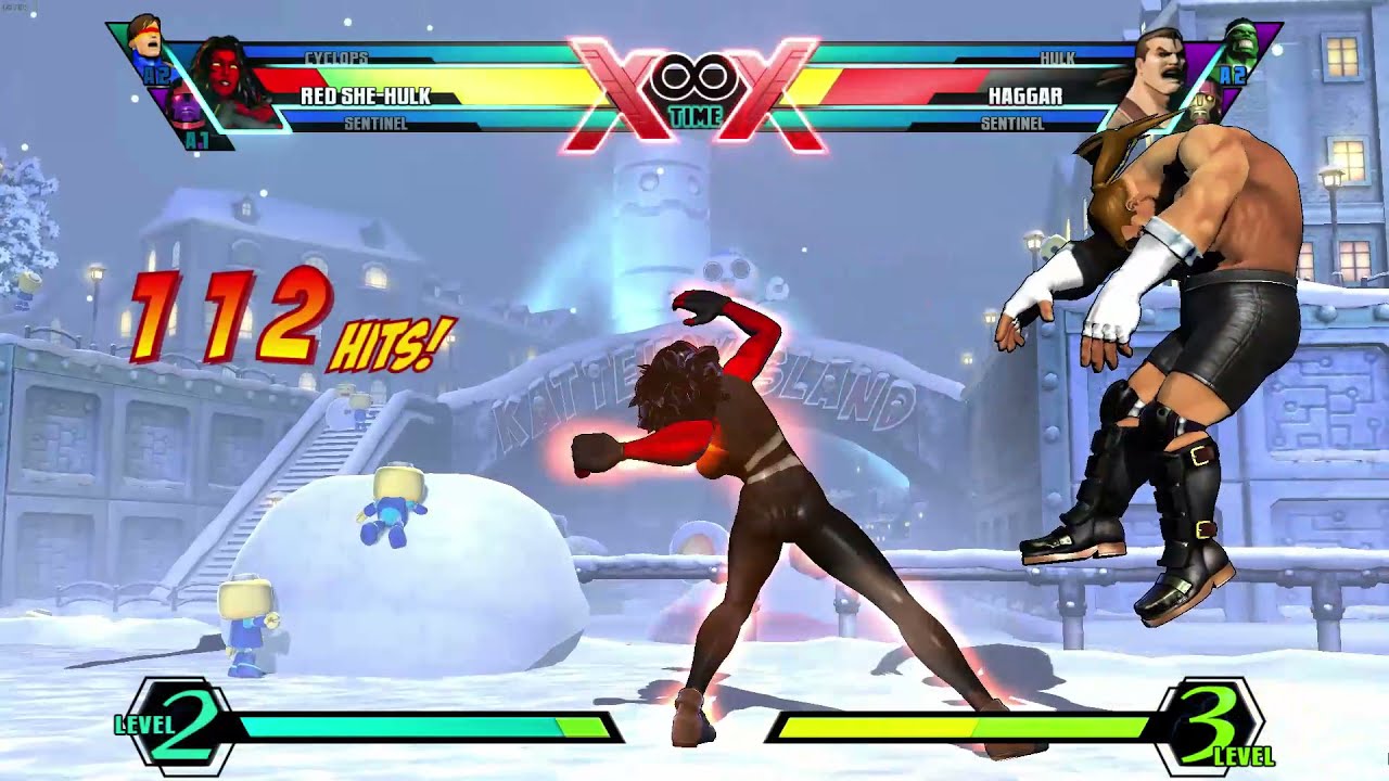 UMvC3 Palette Swap - Red She-Hulk Dragon Install combo w/ assists