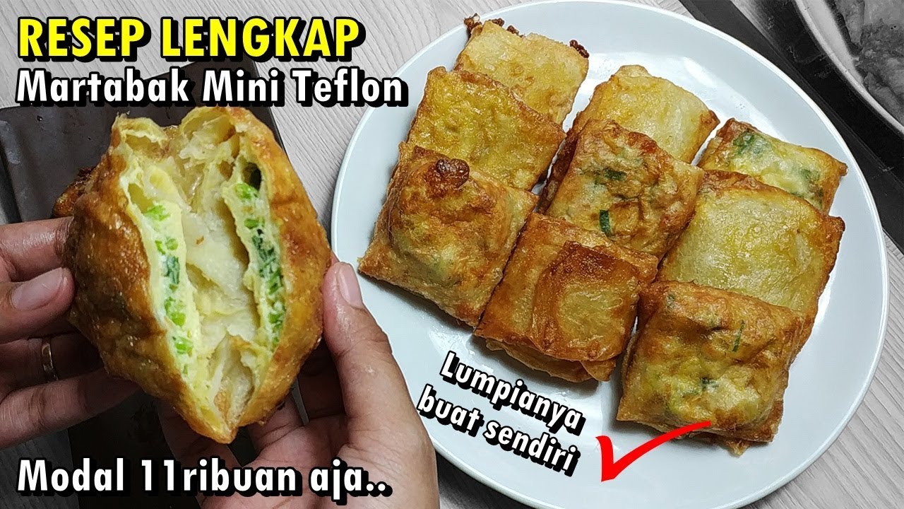 RESEP LENGKAP CARA MEMBUAT MARTABAK TELOR MINI TEFLON - MENU BUKA PUASA ...