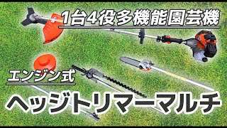 ヘッジトリマーマルチ ヘッジトリマー 草刈機 ナイロンカッター チェーンソー　様々な場面で大活躍！延長ポール付き！