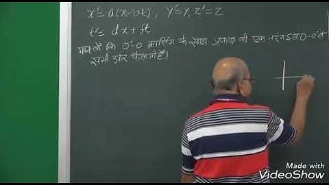 Lectures On Special Theory Of Relativity By Prof H C Verma ! Lecture 7 ! Part 2 ! Lorentz Transforma