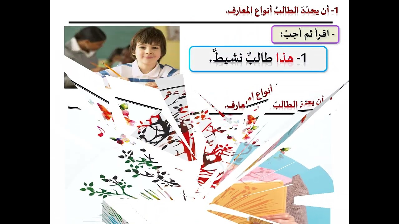 أنواع المعارف للصف الأول الإعدادي