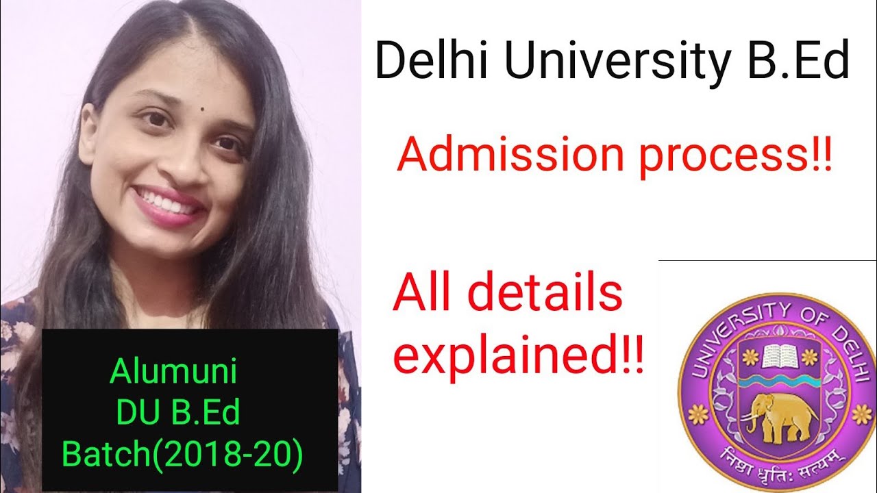 DU B.Ed. Admission process All details explained YouTube
