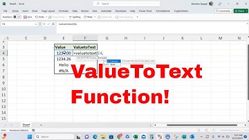 How to Use The VALUETOTEXT Function in Microsoft Excel! Have Values Formatted as Text! #tutorial