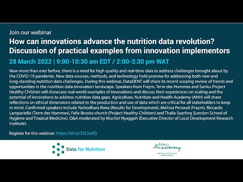 How can innovations advance the nutrition data revolution? Panel discussion of data innovations