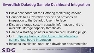 SDC 2018 - Fishing with Open Source Tools for SNIA Swordfish