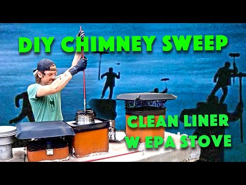 DIY How To Sweep and Clean a Chimney Liner for a Woodburning Fireplace Insert, EPA Certified