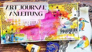 Mixed Media im Art Journal für Anfänger \& Stempel mal anders kolorieren!