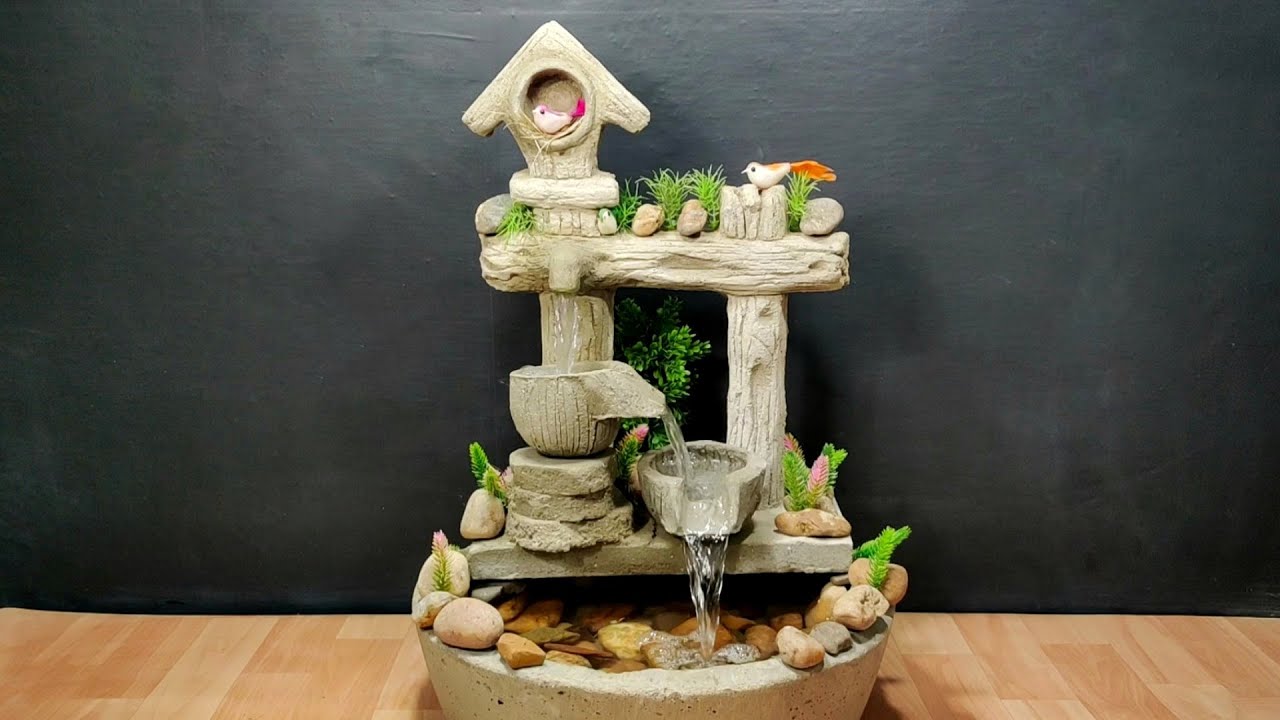 Wow so nice indoor waterfall fountain water fountain making at home