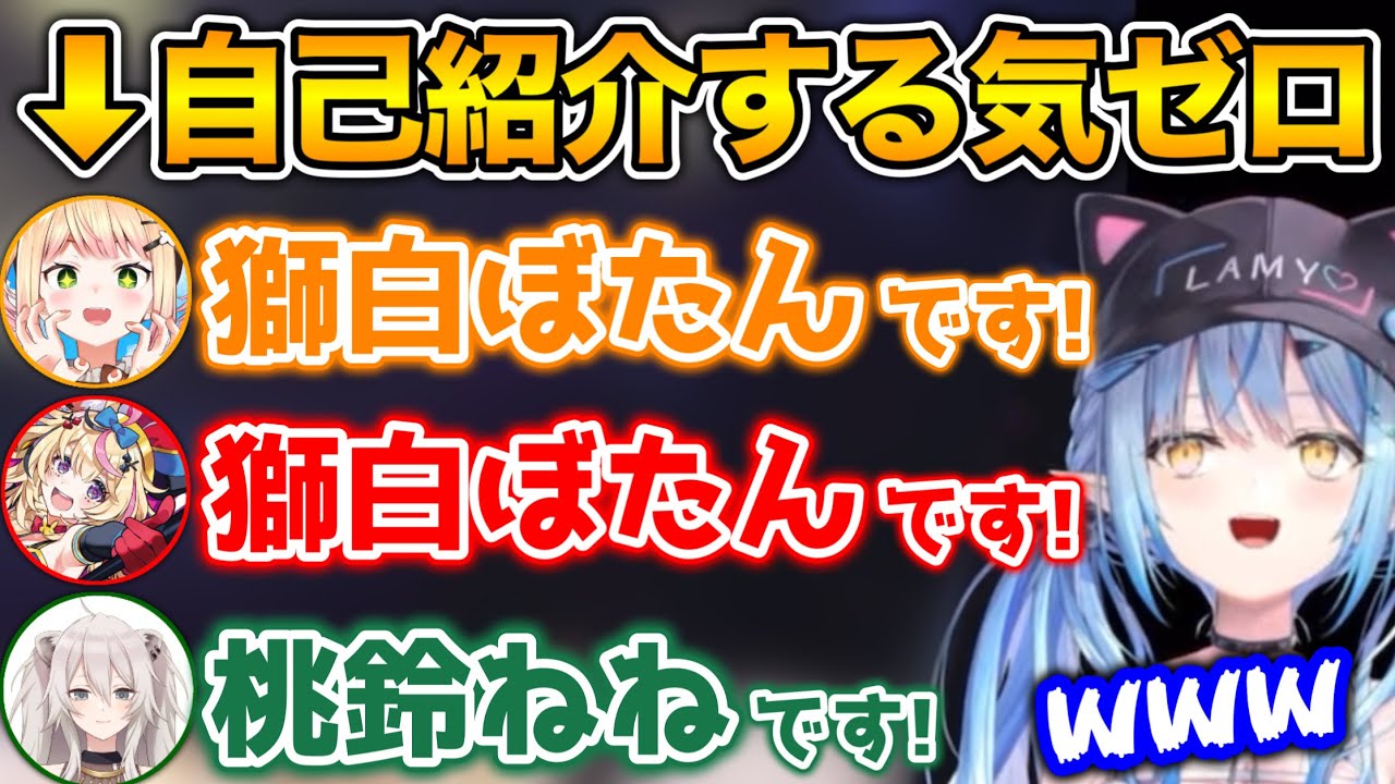 別のメンバーの名前で自己紹介を始めてしまうねぽらぼwww【ホロライブ切り抜き/雪花ラミィ/獅白ぼたん/桃鈴ねね/尾丸ポルカ】