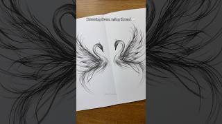 Drawing swan using thread 🦢 #shorts