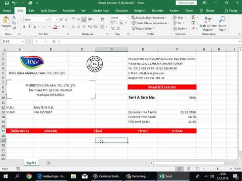 Excelde proforma fatura nasıl hazirlanir