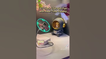 LED Clock USB Mini Fan with Real-Time Display