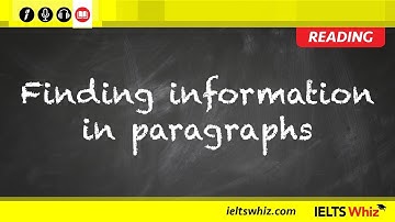 IELTS Reading – Finding information in paragraphs