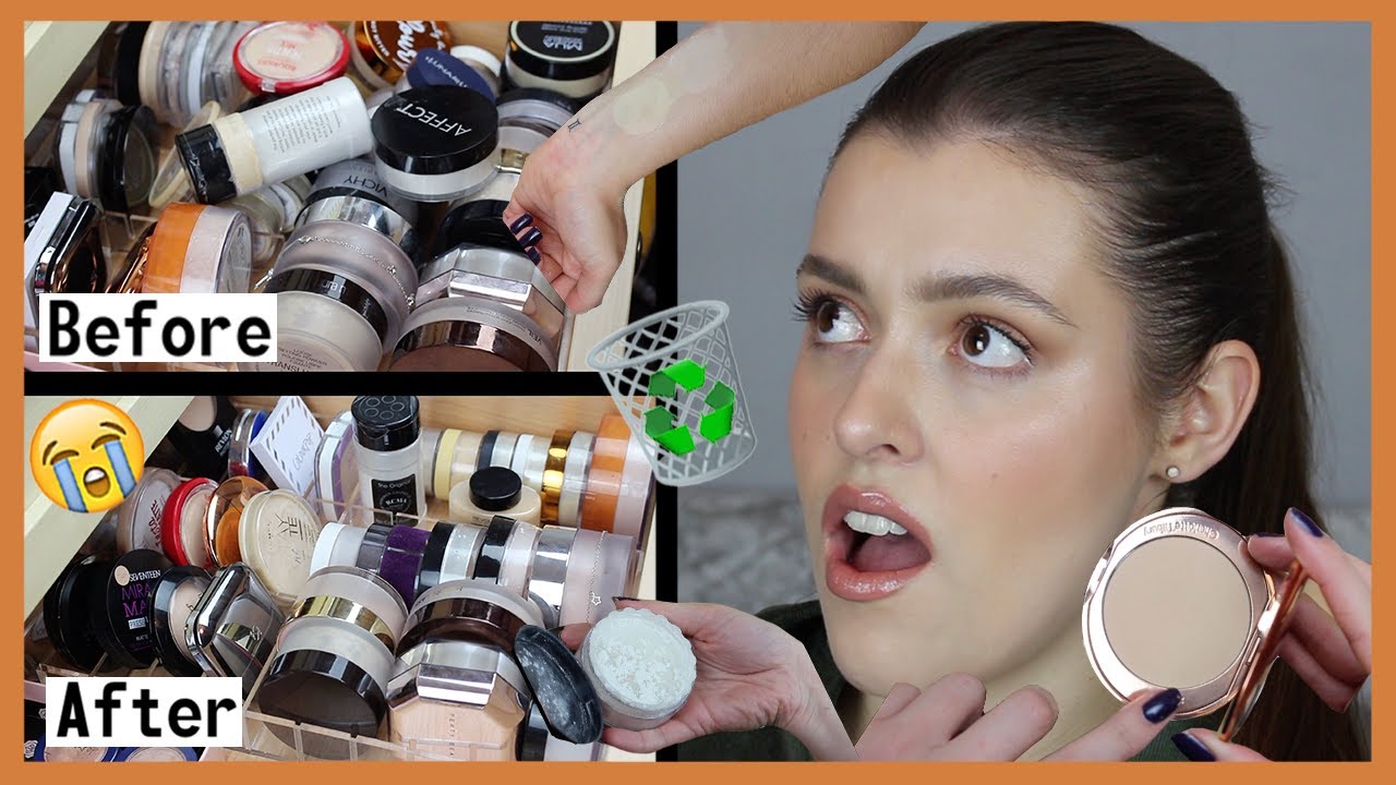 FACE POWDER DECLUTTER! Swatches, Collection, Organisation | Makeup with
