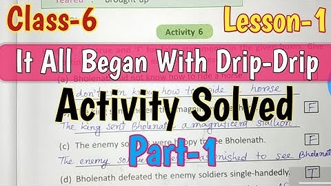 It All Began With Drip Drip//Activity Solved //Class 6 //Lesson 1//Blossoms