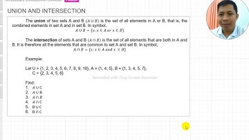 Union and Intersection of Two Sets
