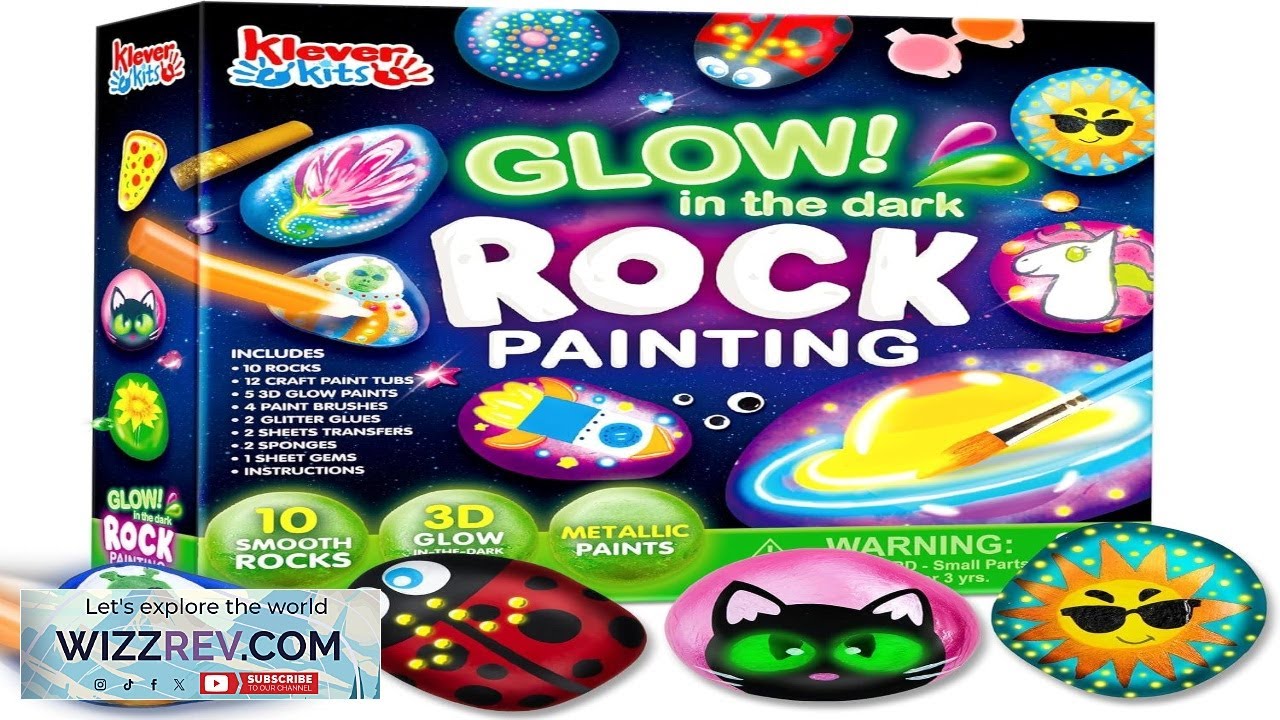 JOYIN Rock Painting Kit Glow in The Dark Rock Kit Arts Review