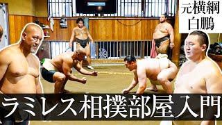 【世紀の対決】白鵬vsラミレス三番勝負ガチ相撲！大晦日格闘技級MEGAマッチが実現‼︎元横綱に通算380HRの怪力無双は通用するのか⁉︎【宮城野部屋朝稽古】