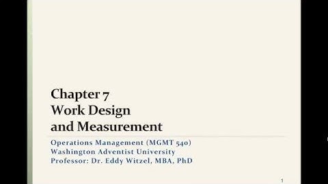 Chapter 7 Operations Management