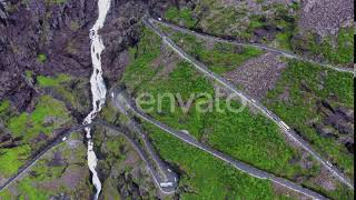 Troll's Path Trollstigen or Trollstigveien Winding Mountain Road. | Stock Footage - Envato elements