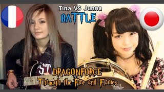 DragonForce - Through The Fire And Flames - Tina Setkic (Guitar Cover) - Junna (Drummer Cover)