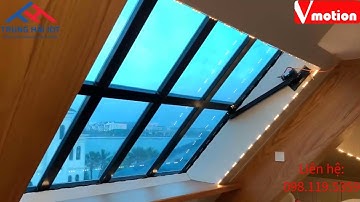 Review mái kính giếng trời sử dụng 2 xi lanh điện đồng tốc-Liên hệ: 098.119.5359
