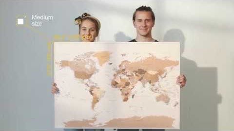 Large Push Pin World Map - Brown (detailed) | Trip Map