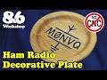 Woodturning - Amateur Radio Inlaid Oak Plate (no CNC) - With decorative epoxy putty [Subtitles]
