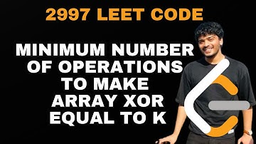 Minimum Number of Operations to Make Array XOR Equal to K | 2997