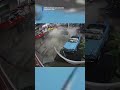 Driver slams into classic car collection