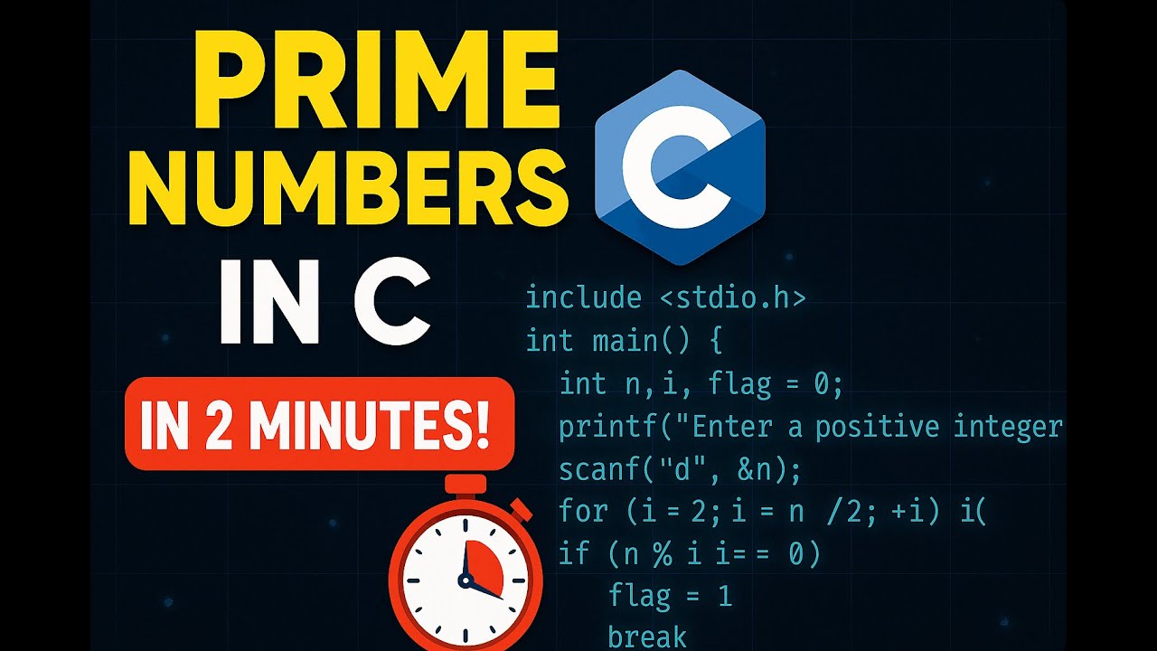 Prime Number In c language - YouTube