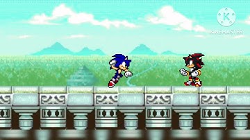 SONIC VS SHADOW - SPRITE ANIMATION [ MY FIRST TEST WITH KINEMASTER ]