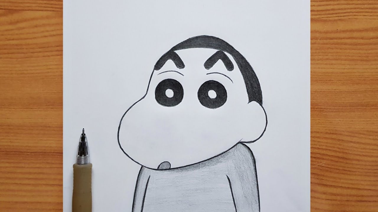 How To Draw Shinchan Face Drawing Step By Step - YouTube
