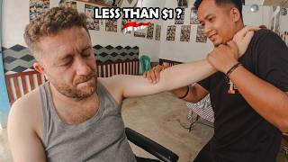Street Barber Massage That Costs Less Than $1 + ASMR Head,Face,Ear,Neck,Arm,Palm,Back & Body Massage
