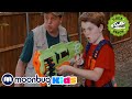 Dinosaur Toys for LB's Birthday Party - T-Rex Kids Show | MOONBUG Kids Superheroes