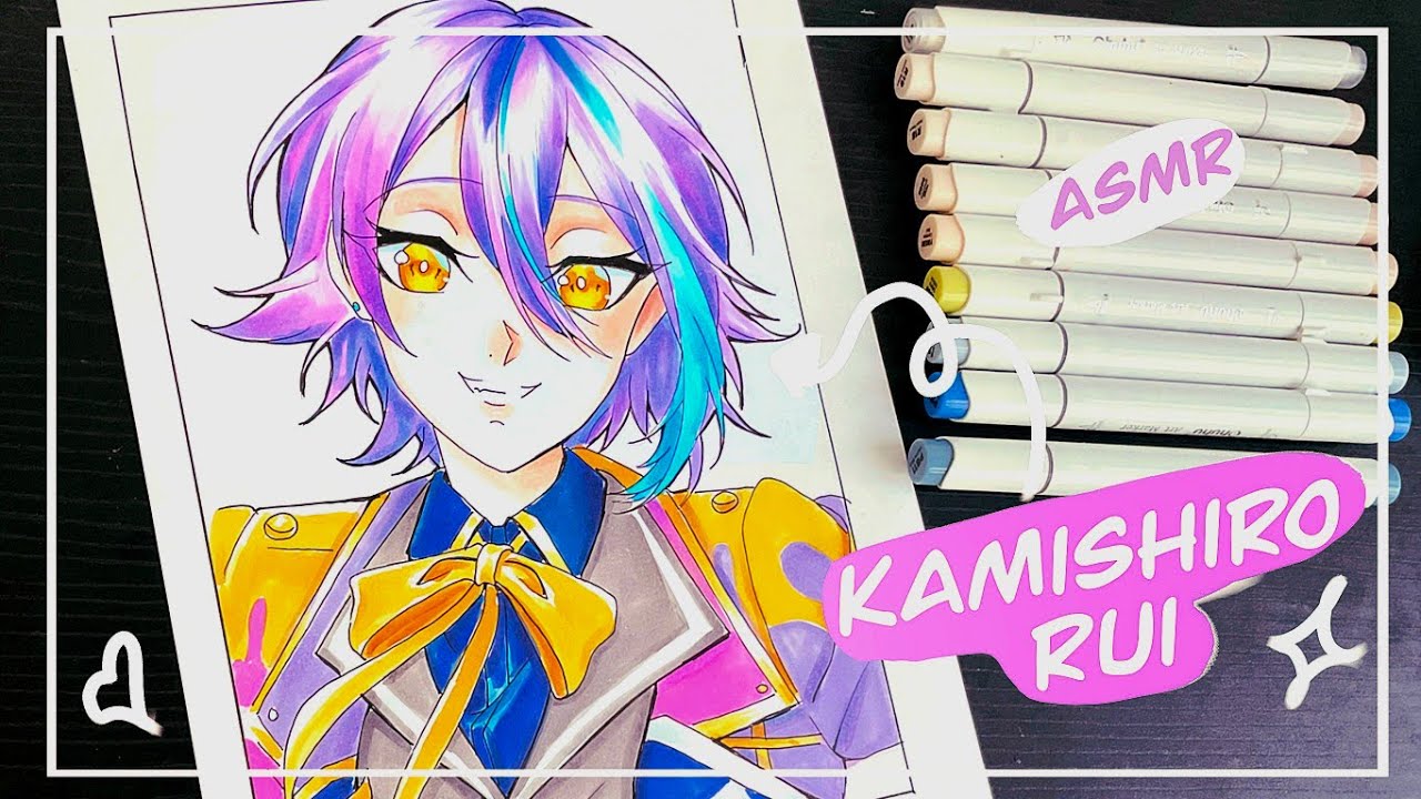 🌈 ASMR Art Session Painting Kamishiro Rui with Ohuhu Markers💜
