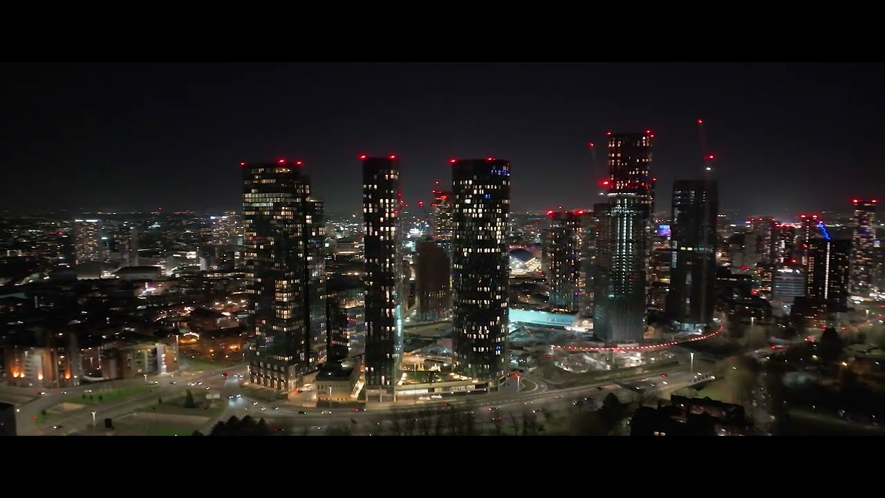 Panorama of Manchester at Night