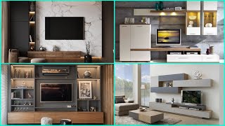 Modular TV Unit Showcase Designs For Living Room Entertainment Zone Interior Decoration Ideas 2024