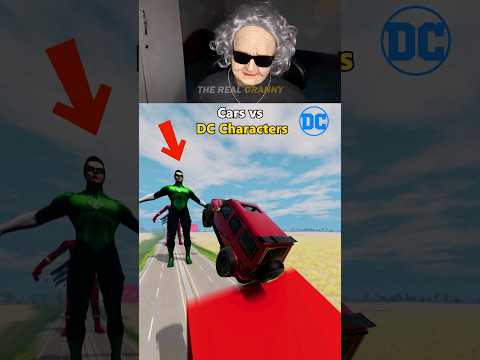 Cars vs DC Characters 🚗💀😂 Real Granny 👵 Beamng.Drive #shorts #beamingdrive