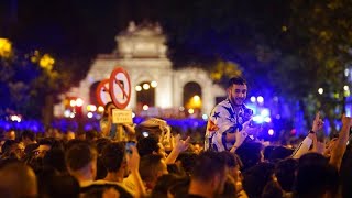 Les fans du Real Madrid célèbrent la victoire en Ligue des champions